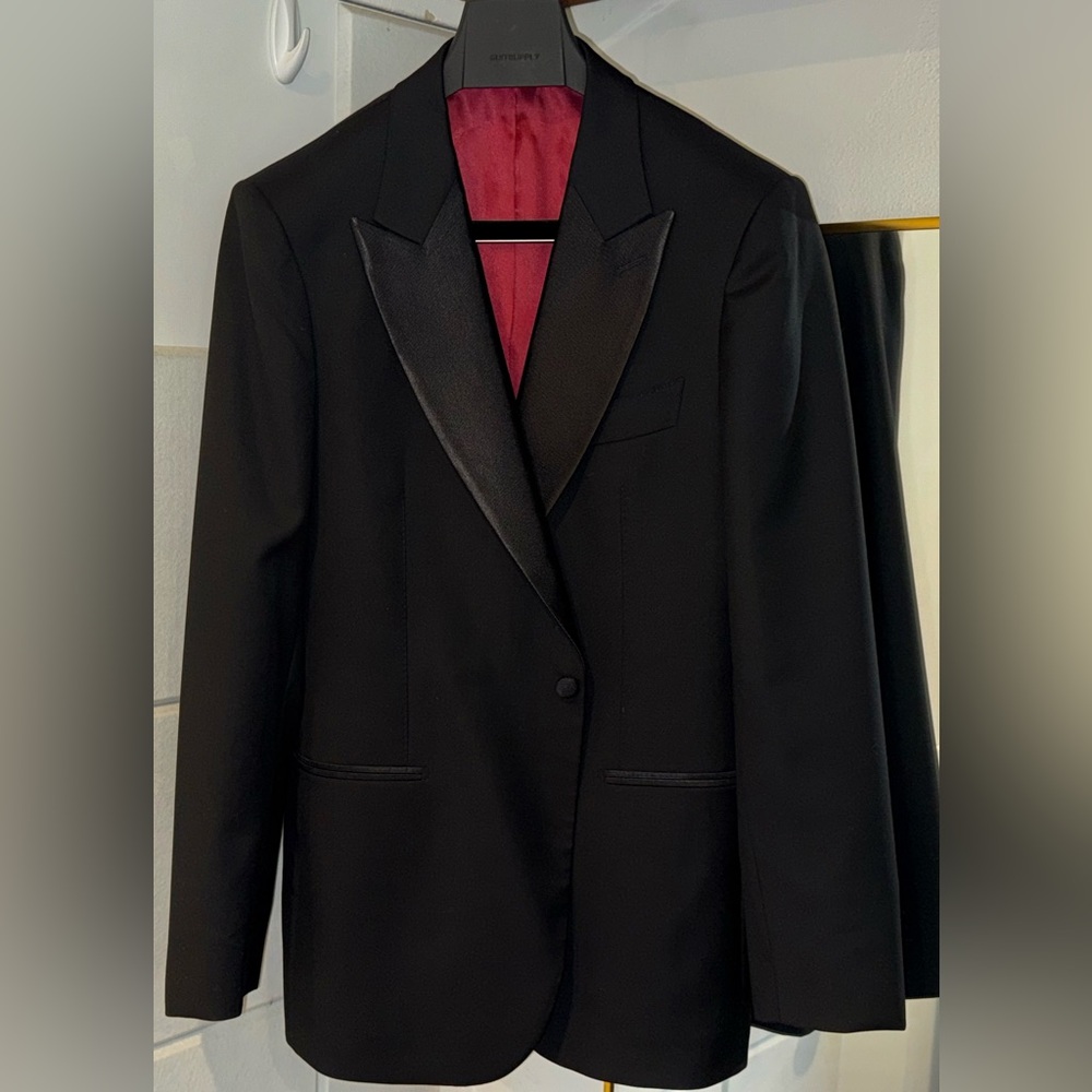 SUITSUPPLY Black Lazio Tuxedo Dinner Jacket 44R XL